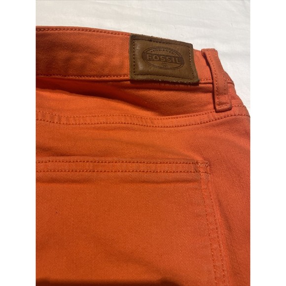 Fossil Skinny Jeans Womens Size 26 (30") Washed Orange Bright - Picture 15 of 16